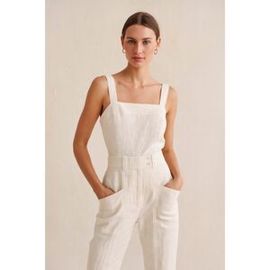 NWT  Aje. White Linen Pants Trousers  Women's Size 26